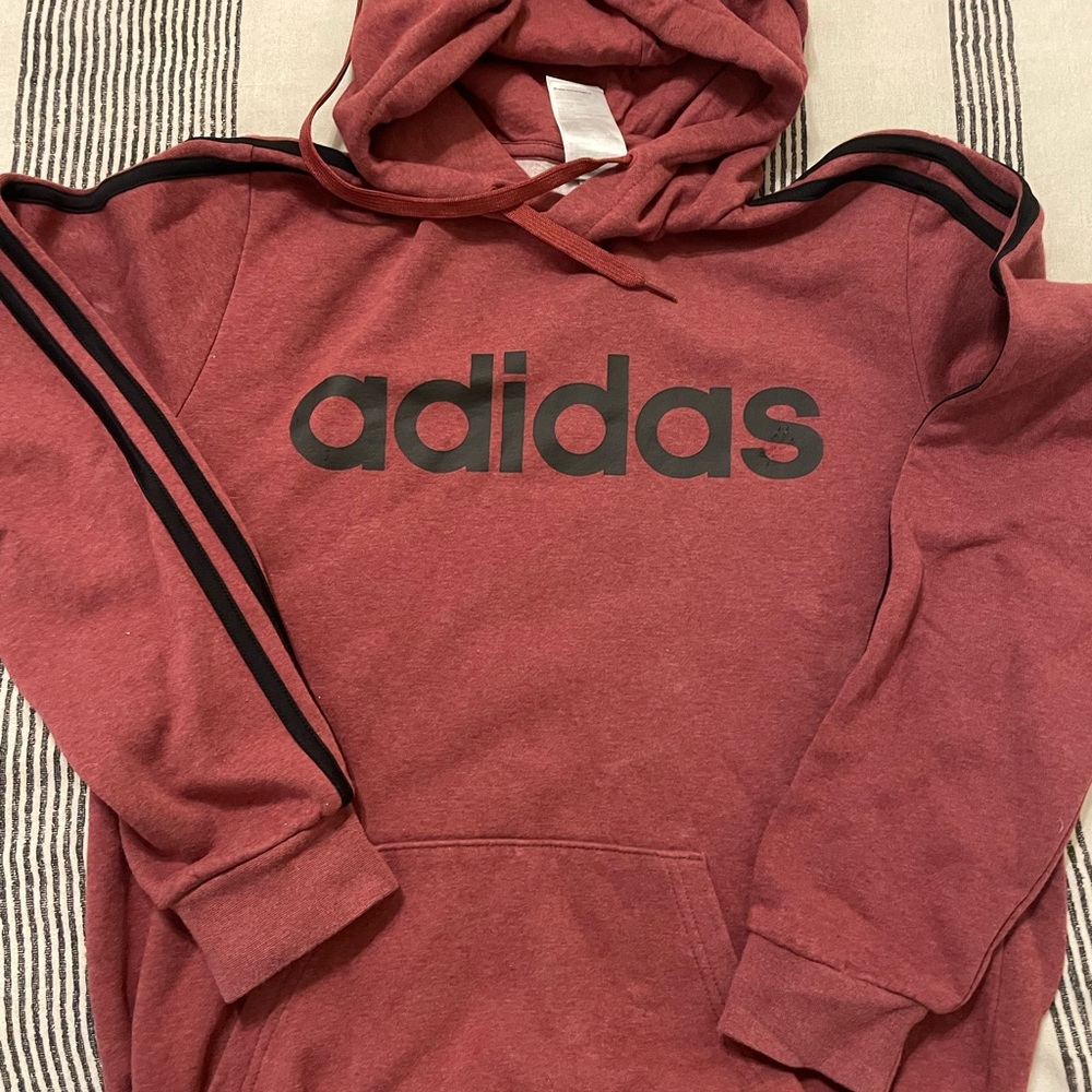 Adidas size small red hoodie.